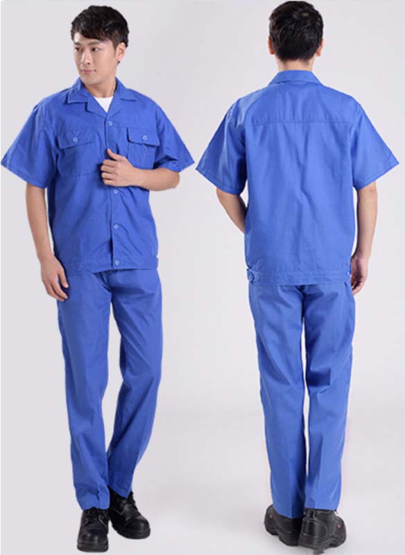 夏季勞保服logo印字車間工廠工作服短袖工裝