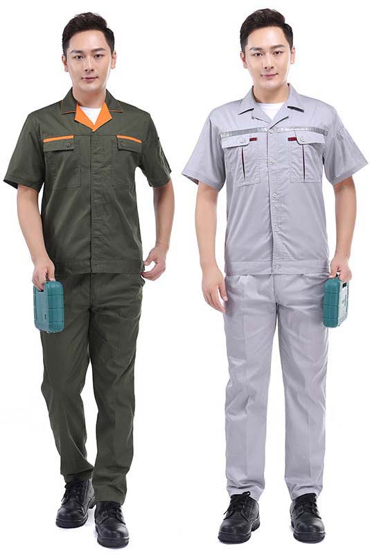 工作服套裝夏裝廠服 工廠車間勞保服短袖薄款