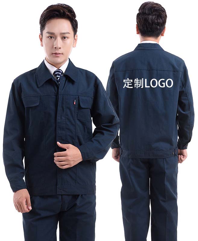 男女春秋長袖工作服套裝印字耐磨
